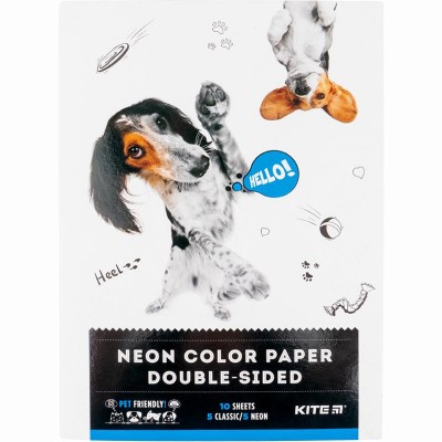 Набор цветной двусторонней бумаги Dogs А4, 10цв. 10л. 