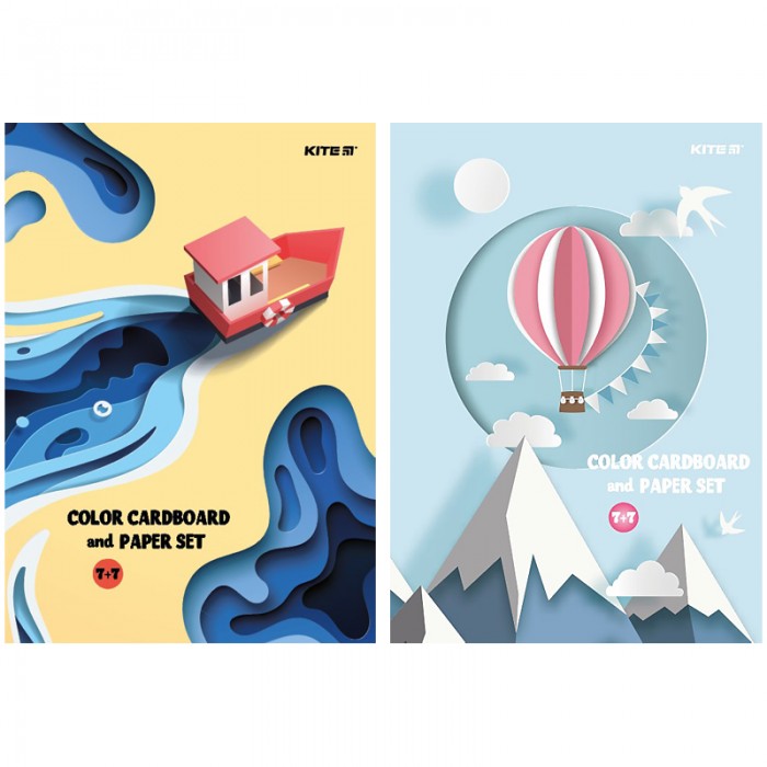 Набір кольорового картону та паперу А4 Kite