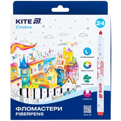 Фломастери Superwashable Creative (24 кольори) 