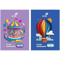 Набір кольорового картону Kite А5 (10 кольорів)