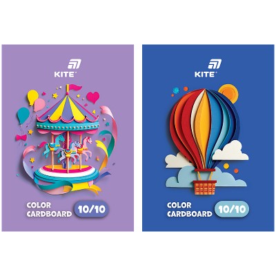 Набір кольорового картону Kite А5 (10 кольорів)
