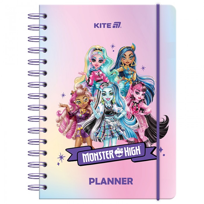 Щоденник-планер на пружині в твердій обкладинці Monster High