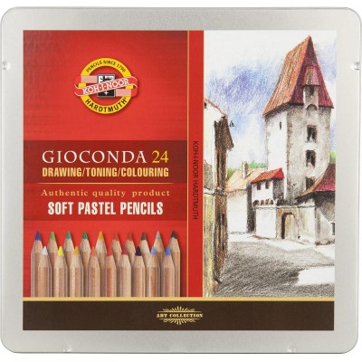 Карандаши пастельные Gioconda 8827 в метал.коробке (24цв)