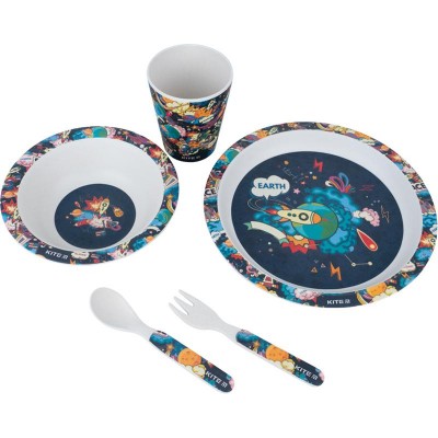 Набір дитячого посуду з бамбука (5 предметів) Space