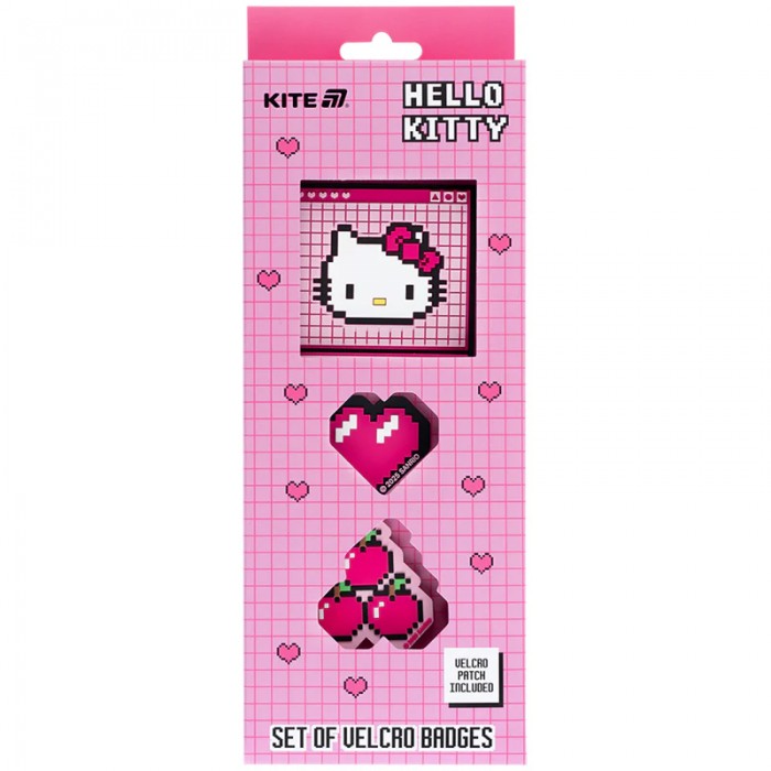 Набір бейджів на липучці (3шт) Hello Kitty