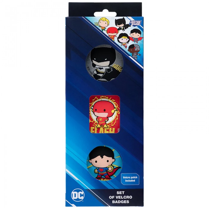 Набір бейджів на липучці (3шт) DC Justice League
