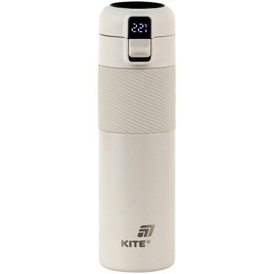 Термос із термодатчиком 450мл (бежевий) 