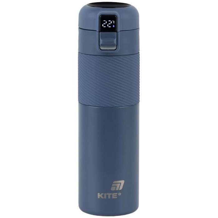 Термос із термодатчиком 450мл (синій) 