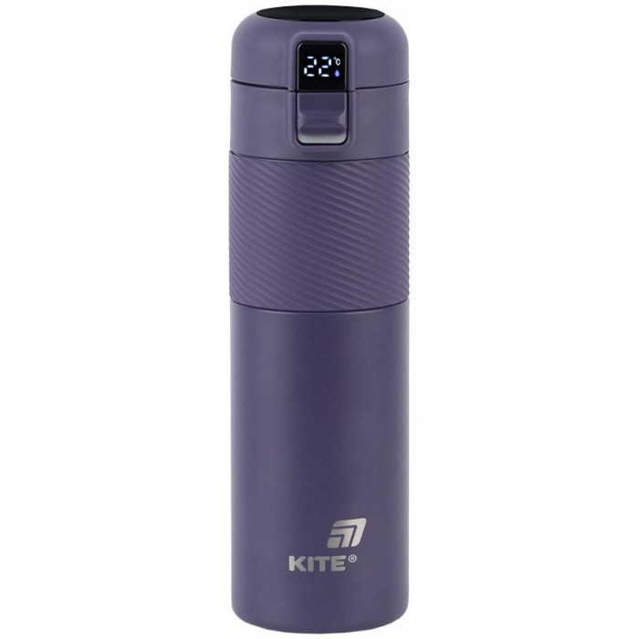 Термос із термодатчиком 450мл (фіолетовий) 