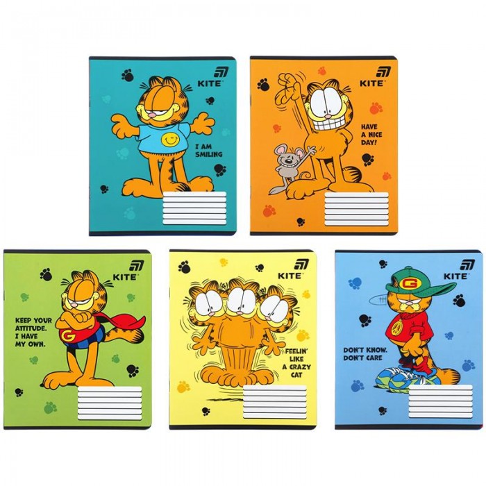 Зошит 12 аркушів, клітинка Garfield