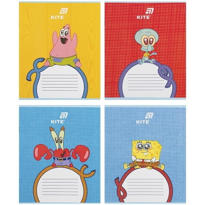 Зошит 12 аркушів, коса лінія Sponge Bob