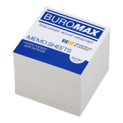 Блок паперу білий (не склеєний) 90х90х80мм. 1000л.