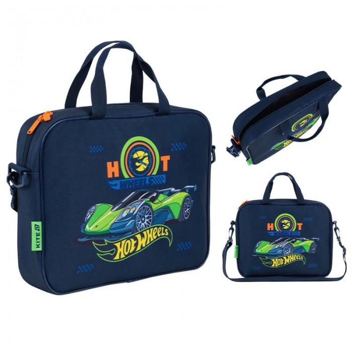 Сумка шкільна текстильна А4+, 1 відділення, Hot Wheels