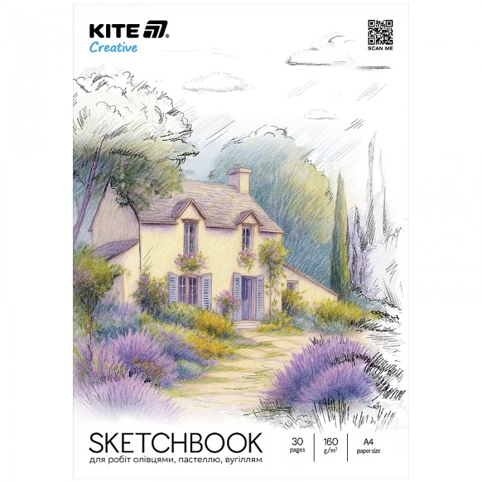 Скетчпад для работ карандашами Creative А4 (30 листов) 