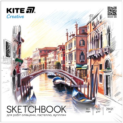 Скетчпад для работ карандашами Creative 21х21см., (30 листов) 
