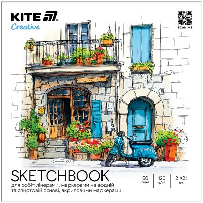 Скетчпад для робіт маркерами Creative 21х21см., (30 аркушів) 