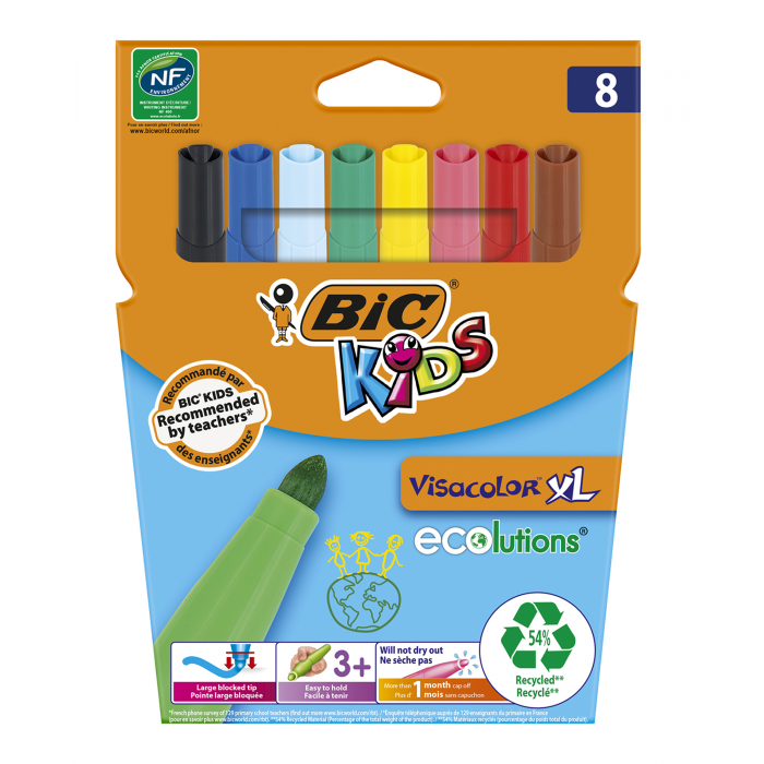 Фломастери Kids Visacolor XL  (8 кольорів)
