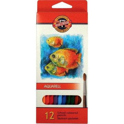 Карандаши цветные акварельные MONDELUZ Рыбки (12цв) 