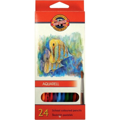 Олівці кольорові акварельні MONDELUZ Рибки (24кол) 