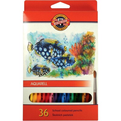 Олівці кольорові акварельні MONDELUZ Рыбки (36кол)
