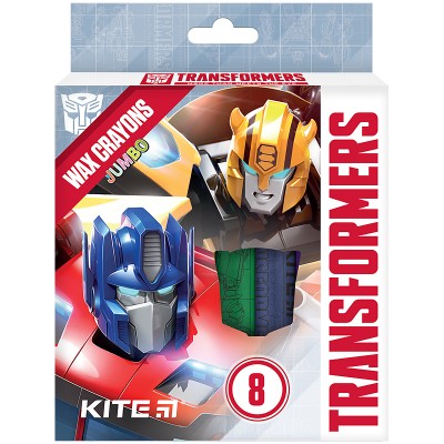 Мел восковый Jumbo Transformers (8 цветов)