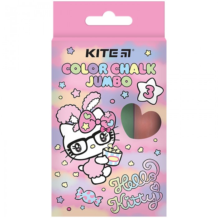 Крейда кольорова Jumbo Hello Kitty (3шт)