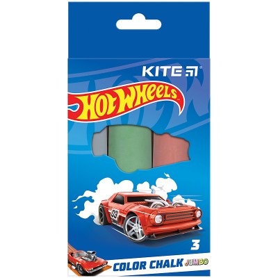 Мел цветной Jumbo Hot Wheels (3шт)