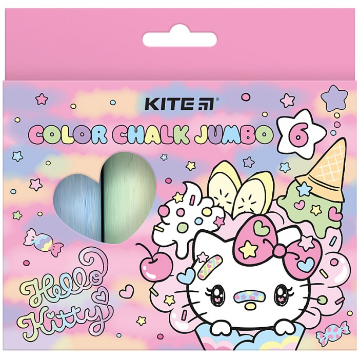Мел цветной Jumbo Hello Kitty  (6шт)