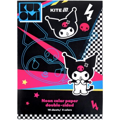 Набор цветной бумаги Kuromi А4, 5цв. 10л.