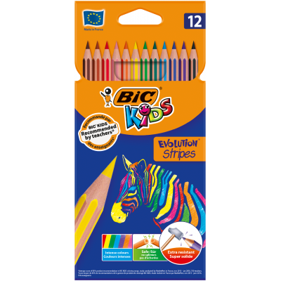 Олівці кольорові Evolution Stripes (12кол) 