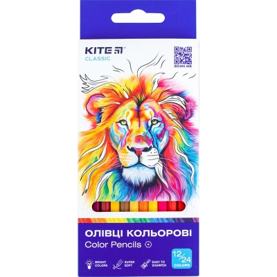 Карандаши цветные двусторонние (24 цвета/12шт) K-054