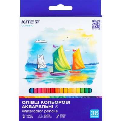 Олівці кольорові акварельні (36 кольорів) Classic