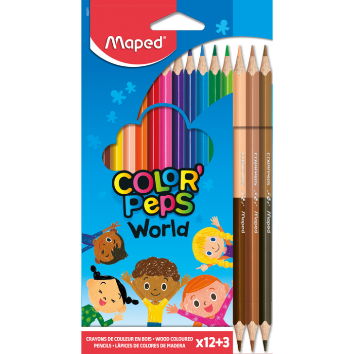 Карандаши цветные Color Peps (12 цветов Classic+3 цвета Duo) 