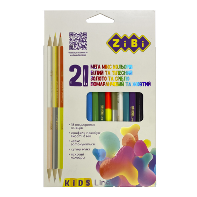 Карандаши цветные двусторонние (21 цвет) ZB.2441