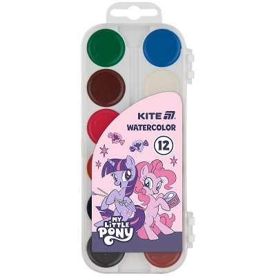 Акварель полусухая (12 цветов, пластиковый пенал) My Little Pony