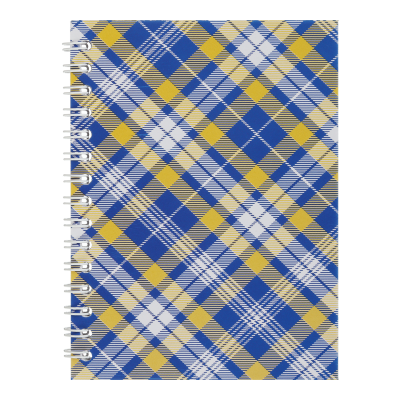 Блокнот Шотландка А6, 48л. (боковая спираль) синий