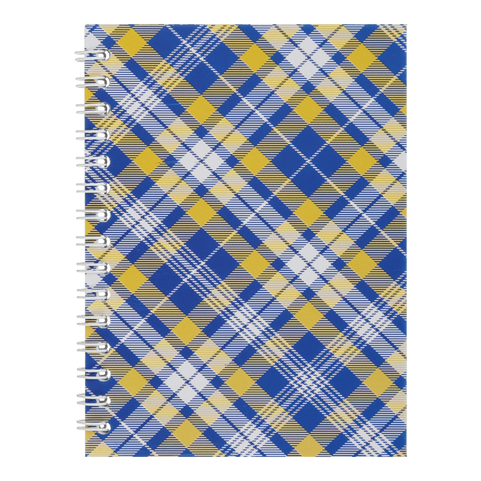 Блокнот Шотландка А6, 48арк, клітинка (бічна спіраль) синій