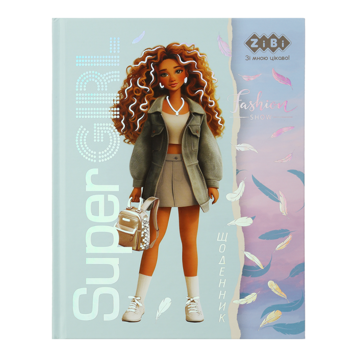 Щоденник шкільний Super Girl А5+, 40арк. інтегральна обкладинка  ZB.13920