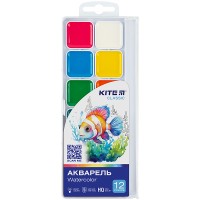 Акварель полусухая Kite Classic (12 цветов, пластиковый пенал) k-061