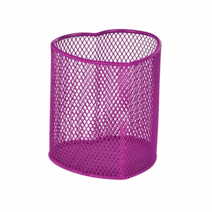 Підставка для ручок металева Серце (рожева) ZB.3102-10