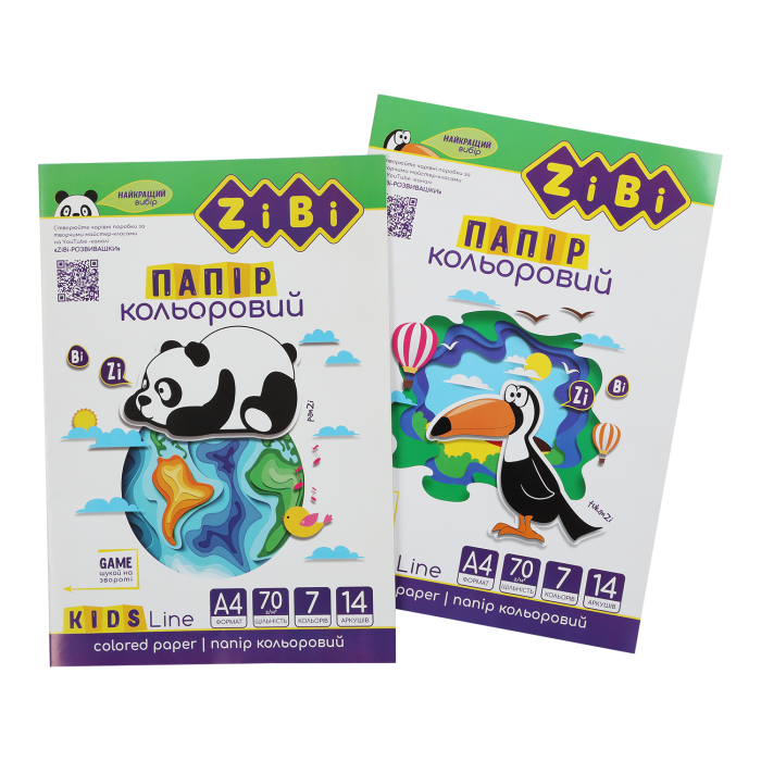 Набор цветной бумаги А4  7цв. 14л.
