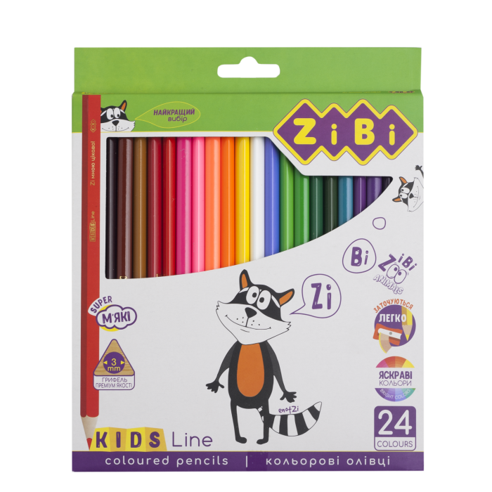 Олівці кольорові Kids Line (24 кольори) ZB.2416