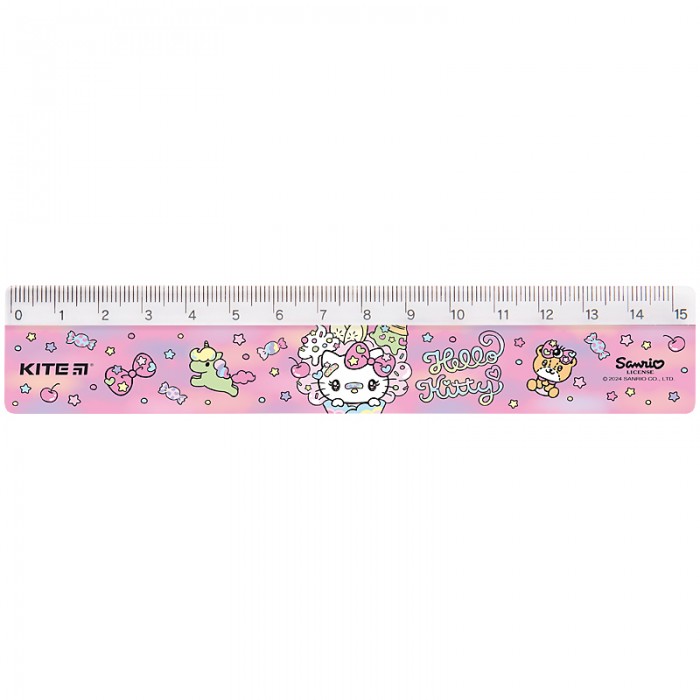 Лінійка пластикова 15 см. Hello Kitty