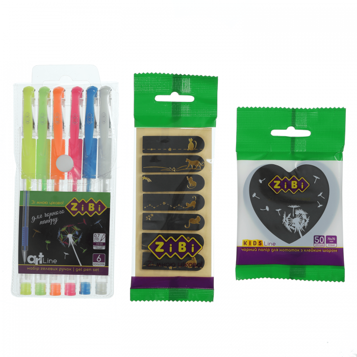 Набір з гелевих ручок та закладинок 