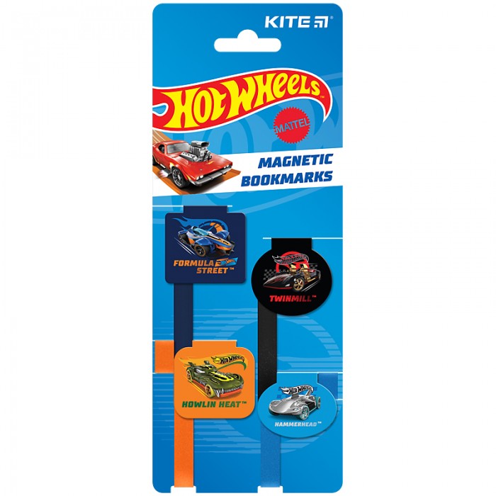 Набір магнітних закладок-лясе Hot Wheels