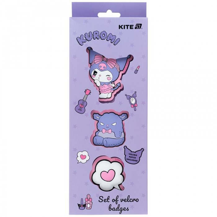 Набір бейджів на липучці (3шт) Kuromi