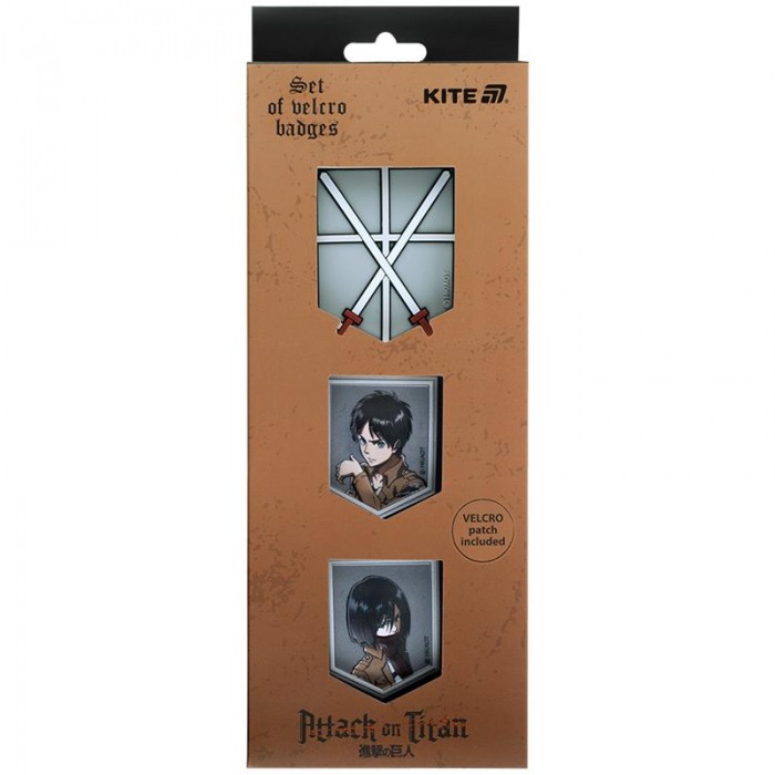 Набір бейджів на липучці (3шт) Attack on Titan