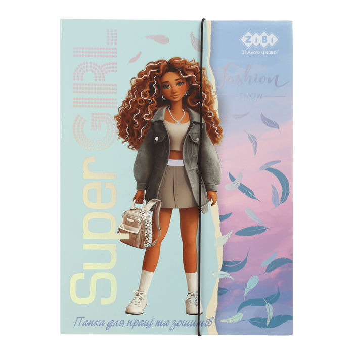 Папка для праці та зошитів на гумці Super Girl А4, ZB.14940-39