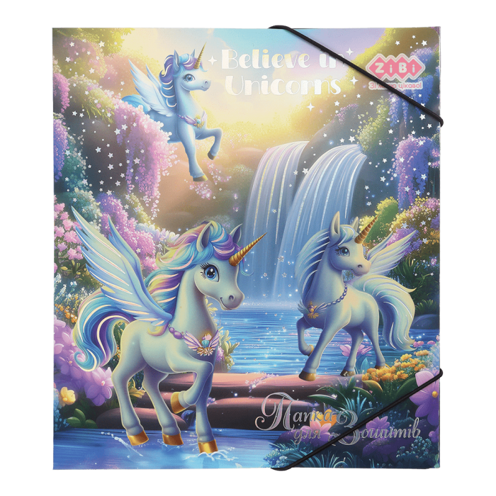 Папка для зошитів на гумці Unicorn B5+,ZB.14990-43