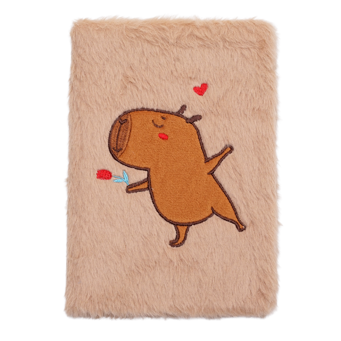 Блокнот плюшевый Capybara 8 А5, 80л. клетка (ассорти)